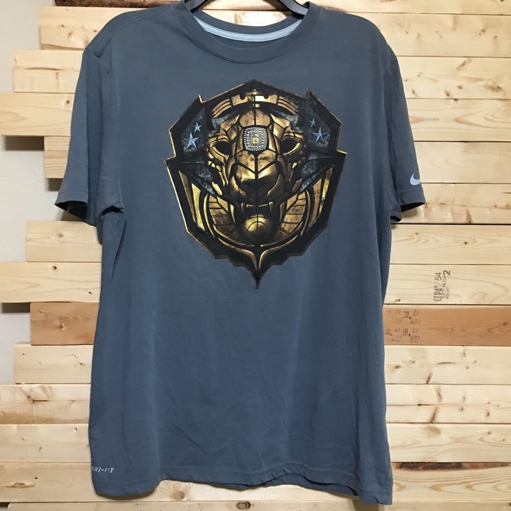 Nike Dri-Fit Men’s Dark Gray Graphic Short Sleeve Cotton Blend shirt top size L
